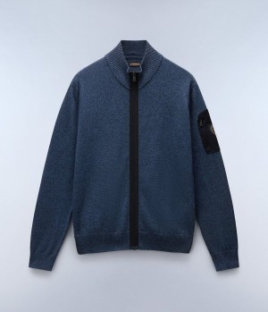 Zip Jumpers Napapijri Gardy Full-Zip Jumper Homme Bleu Grise | 0347ZECIM